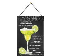 Cartel de metal de 20 x 30 cm con cordón, para cócteles, bar, margarita