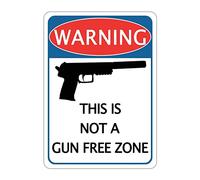 Cartel de metal de aluminio con texto en inglés "Warning This is Not A Gun Free Zone" para jardín, patio, cafetería, pub, decoración del hogar, póster de pared de 12 x 16 pulgadas