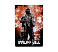 Cartel de metal de aluminio vintage de seis asedios Tachanka de arco iris de 15,2 x 20,3 cm, para el hogar, bar, pub, pared, decoración