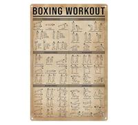 Cartel de metal de conocimientos de boxeo, vintage, guía de ejercicios de boxeo, póster para decoración de cueva de hombre, pósteres de gimnasio para el hogar, gimnasio, regalos de boxeo, para club