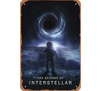 Cartel de metal de estilo retro de la película The Science of Interstellar para decoración de pared para el hogar, cafetería, bar, pub, póster de metal de 8 x 12 pulgadas