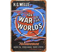 Cartel de metal de la película La Guerra de los Mundos, cartel de advertencia de metal para decoración de bar, cafetería, hotel, oficina, dormitorio, jardín