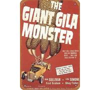 Cartel de metal de la película The Giant Gila Monster de 8 x 12 pulgadas, decoración de pared retro vintage