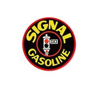 Cartel de metal de metal con señal redonda de gasolina, bar pub, cuadrado/redondo de 30 x 30 cm