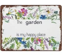 Cartel De Metal Esta Es Mi Feliz Colocación De Flores De Acuarela Que Ella Cobertizo Invernadero DIY No Es Fácil De Deformar Metal Estaño Signo Decoración Placas Metálicas para Cafetería 20X30Cm