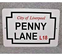 Cartel de metal Inga Penny Lane Street Liverpool Inglaterra Landmark James Road signo turístico de metal/placa decorativa retro 8 x 12 pulgadas