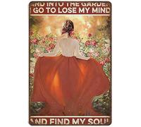 Cartel de Metal Jardín Voy A Perder La Cabeza Cartel Placa Vintage Placa Metálica para la Pared para Garaje Oficina Sala de Estar M