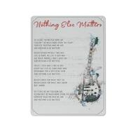 Cartel De Metal Letra De La Canción Nothing Else Matters Decoración Letrero De Metal Retro Letrero Metálico para Baño Taberna Casa Campo 20X30Cm