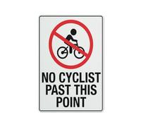 Cartel De Metal No Se Permite El Paso De Ciclistas Más Allá De Este Punto Resistente Al Desgaste Y Duradero Letrero De Metal Divertido Letrero Metálico para Restaurante Club Baño 20X30Cm