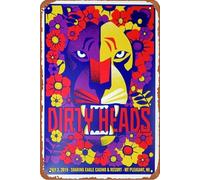 Cartel de metal para concierto de Dirty Heads - Mt Pleasant Silkscreen 2019, placa vintage para decoración de pared de café en casa, 8 x 12 pulgadas
