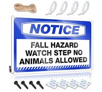 Cartel de metal para decoración de cueva de hombre, aviso de peligro de caída, reloj de paso sin animales permitidos, decoración de cueva para hombre, decoración para cueva de hombre (20 x 30 cm)