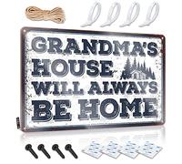Cartel de metal para decoración de cueva de hombre, casa con texto en inglés "Grandmas 'S House Will Always Be Home" (30 x 40 cm)