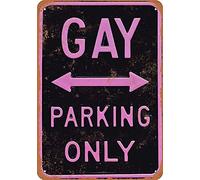 Cartel de metal para decoración de pared con diseño de aparcamiento gay solo para café y jardín, 8 x 12 pulgadas