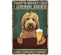 Cartel de metal para decoración de pared con texto en inglés "That'S What I Do I Drink Beer And I Know Things", 20,3 x 30,48 cm, decoración de pared, póster de metal, regalo para hombre, cueva, bar