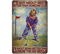 Cartel de metal para decoración del hogar con texto en inglés "It's Not About Being Better Than Someone Else" de Halloween, 20,3 x 30,5 cm
