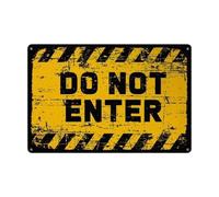 Cartel de metal para puerta de dormitorio con texto en inglés «Do Not Enter» para interior y exterior, resistente a la intemperie, fácil para el hogar