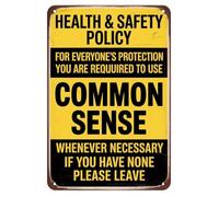 Cartel De Metal Política De Salud Y Seguridad Hermosa Placas De Metal Retro Placas Metálicas para Cueva Campo Baño M