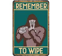Cartel De Metal Recuerda Limpiar A Los Amantes De Bigfoot. No Se Oxida Fácilmente Letrero De Metal Decoración Letrero Metálico para Casa Campo Taberna Aseo 20X30Cm