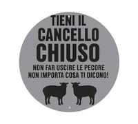 Cartel de metal redondo con texto en inglés "Keep The Gate Closed Do Not Let The Sheep Out", vintage, para cafetería, bar, pub, decoración de pared del hogar, póster de metal de 8 x 8 pulgadas