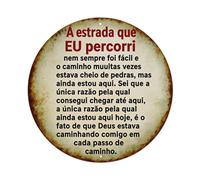 Cartel de metal redondo con texto en inglés «The Road I Traveled » para decoración de pared del hogar, cafetería, bar, pub, hogar, póster de metal de 8 x 8 pulgadas