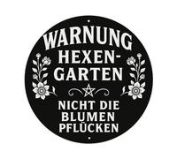 Cartel de metal redondo con texto en inglés "Warning Hexen Garden Not The Flowers Pick" de metal, decoración vintage para bar, hogar, cueva de hombre, cocina, lavandería, regalo, 8 x 8 pulgadas