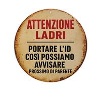 Cartel de metal redondo vintage con texto en inglés "Attention Thieves Bring The ID So We Can Notify Next Of Kin" para decoración de pared de metal, para el hogar, bar, garaje, granja, cafetería