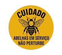 Cartel de metal redondo vintage con texto en inglés "Bee Care In Service Do Not Disturb" para decoración de pared de metal, para el hogar, bar, garaje, granja, cafetería, decoración de pared, 8 x 8