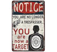 Cartel De Metal, Resistente Cartel Disuasorio, Aviso De Advertencia: Ya No Eres Un Intruso., Placa Metálica para La Pared para Garaje Oficina Sala De Estar, 20X30Cm