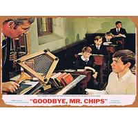 Cartel de metal retro clásico con texto "Goodbye MR Chips", con texto en inglés "Goodbye MR Chips", 6 unidades, diseño vintage de Peter O'Toole