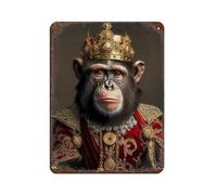 Cartel de metal retro con diseño de chimpancé, estilo retro, arte elegante, pintura de hierro, bar, cueva, cafetería, familia, garaje, póster para decoración de pared, 30 x 40 cm