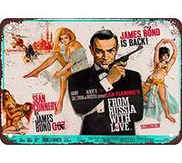 Cartel de metal retro con texto en inglés «For James Bond from Russia with Love», 20,3 x 30,5 cm