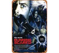 Cartel de metal retro con texto en inglés "Running Scared 2006", decoración de pared, póster de película de 30,5 x 20,3 cm, aspecto vintage