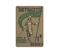 Cartel de metal retro con texto en inglés "The Suffragette Editedited Vintage Suffragette" para decoración del hogar, placa de pared, letrero de granja, decoración de sala de estar, letrero de