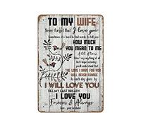 Cartel de metal retro con texto en inglés «To my wife: I Will Love You Till My Last Breath Forever And Alway» de 8 x 12 pulgadas, de aluminio, para colgar en la pared, puerta, granja antigua