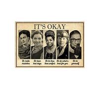 Cartel de metal retro de 20,3 x 30,5 cm, con texto en inglés "It's Okay to Make Mistakes", póster feminista, arte feminista, regalo de RBG, póster divertido para decoración de pared, arte nostálgico