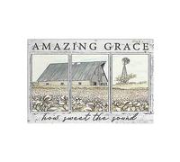 Cartel de metal retro de 8 x 12 pulgadas con texto en inglés "Amazing Grace How Sweet The Sound", placa de metal para sala de estar, jardín, dormitorio, oficina, hotel, cafetería, bar, club