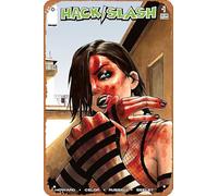 Cartel de metal retro de anime - HACK SLASH RESURRECTION #1 C WALKING DEAD #23 TRIBUTE VA - Cartel de metal de dibujos animados para música, cafetería, bar, restaurante, supermercado, tienda, película