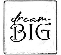 Cartel de metal retro de estaño - Póster de arte vintage Dream Big Wall Art Poster inspirador cita motivacional decoración del hogar vintage jardín placa decorativa de casa de campo decoración de