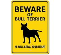 Cartel de metal retro de Inga Bull Terrierbull Terrier decoración divertido de 20 x 30 cm