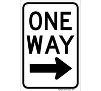 Cartel de metal retro de Inga One Way Right Sign By Highway Traffic Supply de 20 x 30 cm