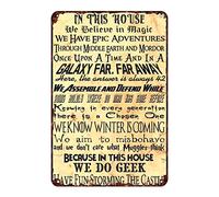 Cartel de metal retro vintage con texto en inglés "In This House We Do G ecoración de pared para el hogar, oficina, bar, garaje, cafetería, hotel, cueva club de hombres, 8 x 12 pulgadas