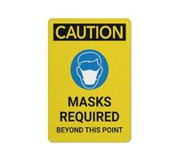 Cartel De Metal Se Requieren Mascarillas Más Allá De Este Punto Retro Metal Estaño Signo Decoración Placas Metálicas para WC Taberna Hotel 20X30Cm