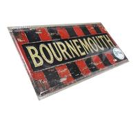 Cartel de metal vintage Bournemouth Retro Placa de hojalata | Arte rústico de pared para el hogar, bar, pub, cafetería, decoración de 30 x 15 cm