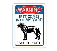 Cartel De Metal, Vintage Cartel Metálico, Advertencia: Si Entra En Mi Jardín, No Me Lo Comeré., Placa Metálica para Sala De Estar Cocina Garaje, 20X30Cm