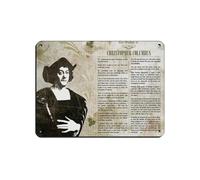 Cartel de metal vintage con citas de Cristóbal Colón para decoración de pared del hogar, 30 x 40 cm