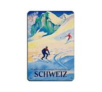 Cartel de metal vintage con diseño de carreras de esquí con texto en inglés "Fun in The Sunny High" (20 x 30 cm)