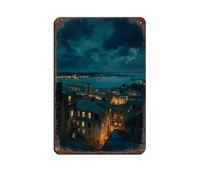 Cartel de metal vintage con diseño de ciudades japonesas, pub, club, cafetería, bar, decoración de pared, póster retro de 20 x 30 cm