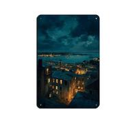 Cartel de metal vintage con diseño de ciudades japonesas, pub, club, cafetería, bar, decoración de pared, póster retro de 20 x 30 cm