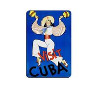 Cartel de metal vintage con diseño de Cuba South America Havana World Travel Poste para pub, club, cafetería, bar, hogar, decoración de pared, póster retro de 8 x 12 pulgadas (20 x 30 cm)
