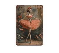 Cartel de metal vintage con diseño de pareja de esqueletos del Día de los Muertos (15) para pub, club, cafetería, bar, hogar, decoración de pared, póster retro de 20 x 30 cm